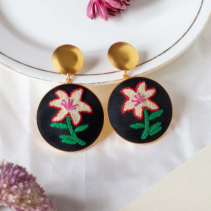 Embroidered Rosalind Earrings