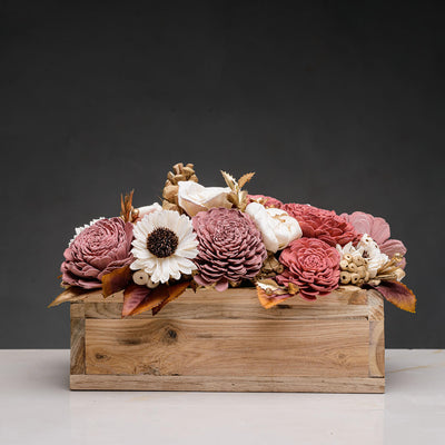 Handcrafted Solawood Flowers "Royal Coral" Floral Centerpiece
