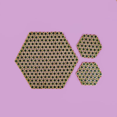 Green Placemat and Coaster Combo