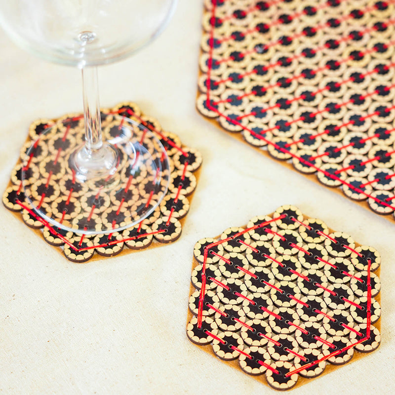 Red Placemat and Coaster Combo