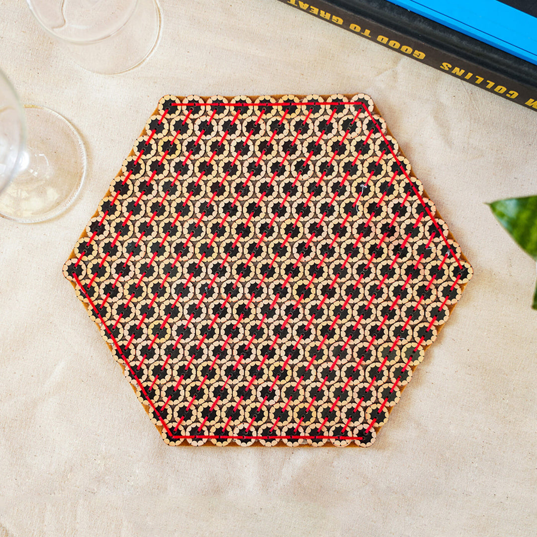 Multipurpose Hexagonal Button Placemat