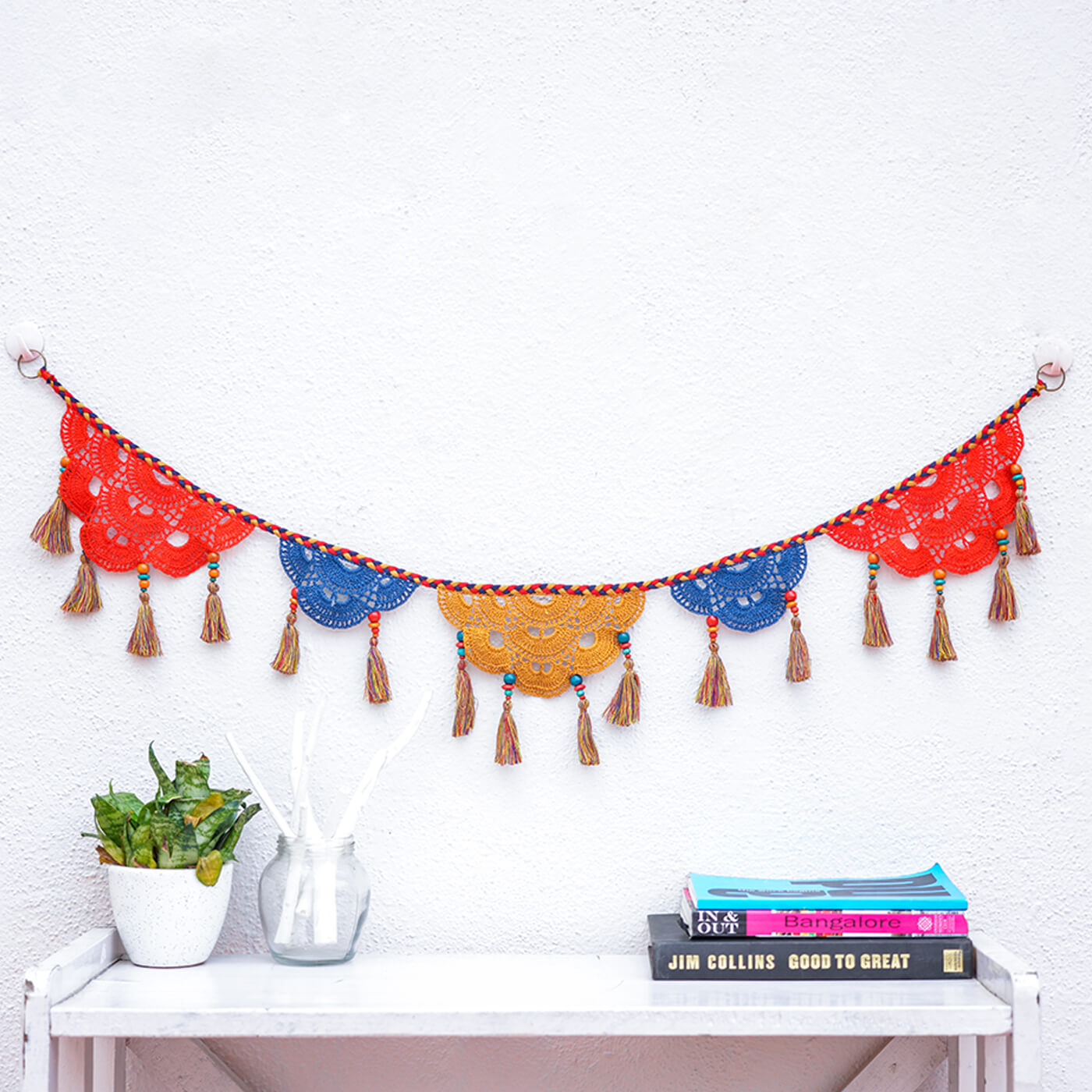 Buy Vibrant Semi-Circular Crochet Toran Online On Zwende