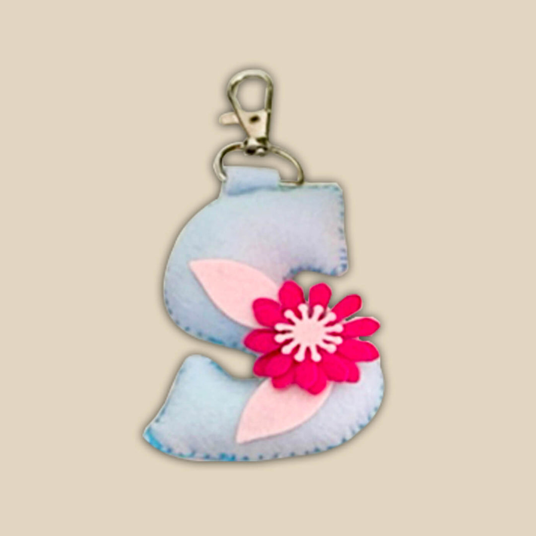 Colourful Personalized Felt Initial Keychain / Bag Charm