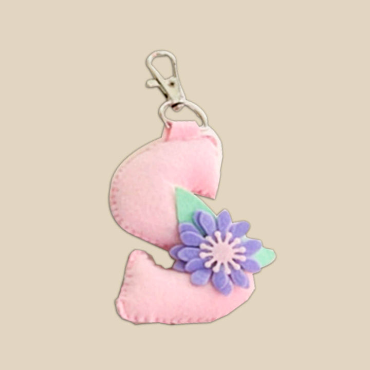 Colourful Personalized Felt Initial Keychain / Bag Charm