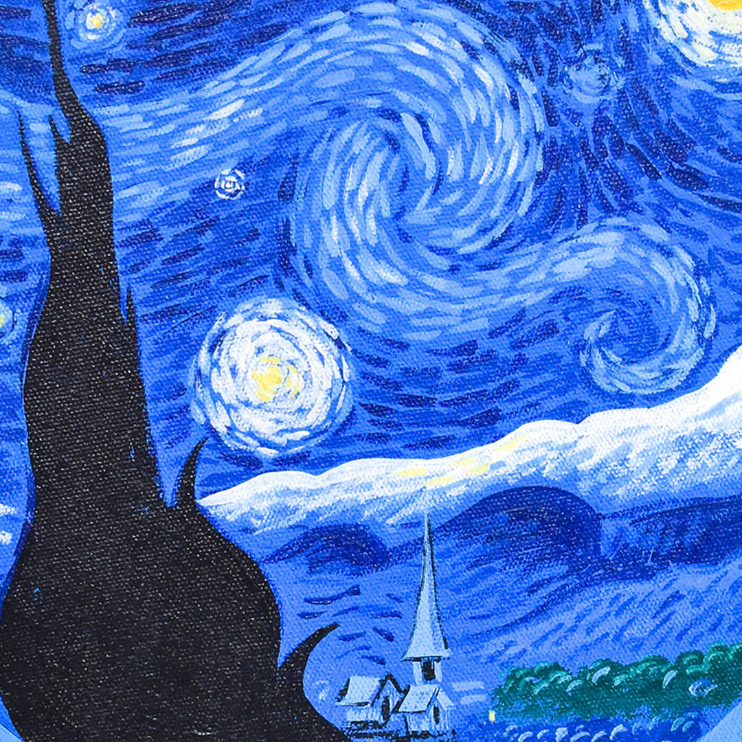 Handpainted Canvas Starry Night Wall Hanging
