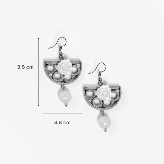 Semi Circle Bamboo Earrings - Pink