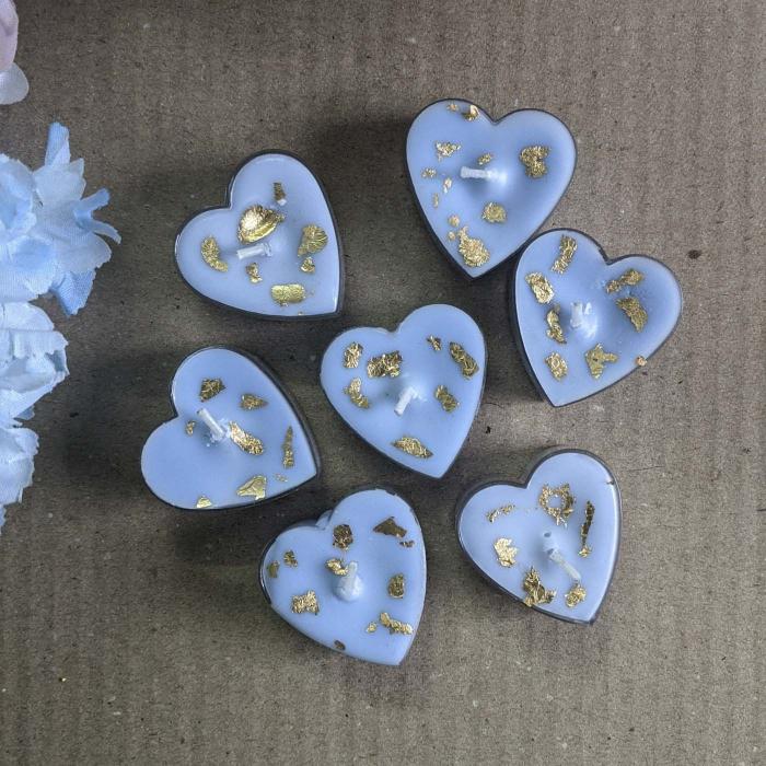 Set Of 6 Blue Tealights