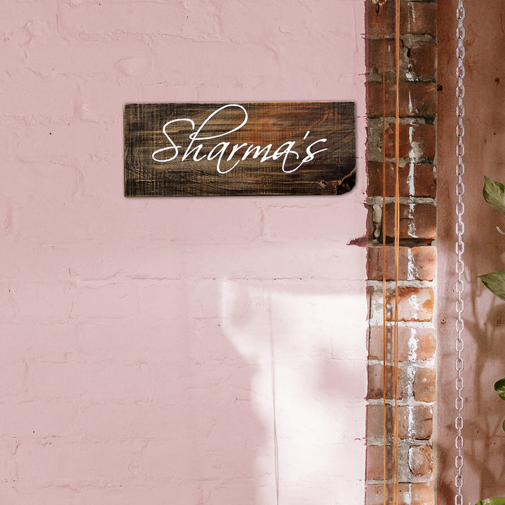 Rustic Wood Hand-painted Family Nameboard