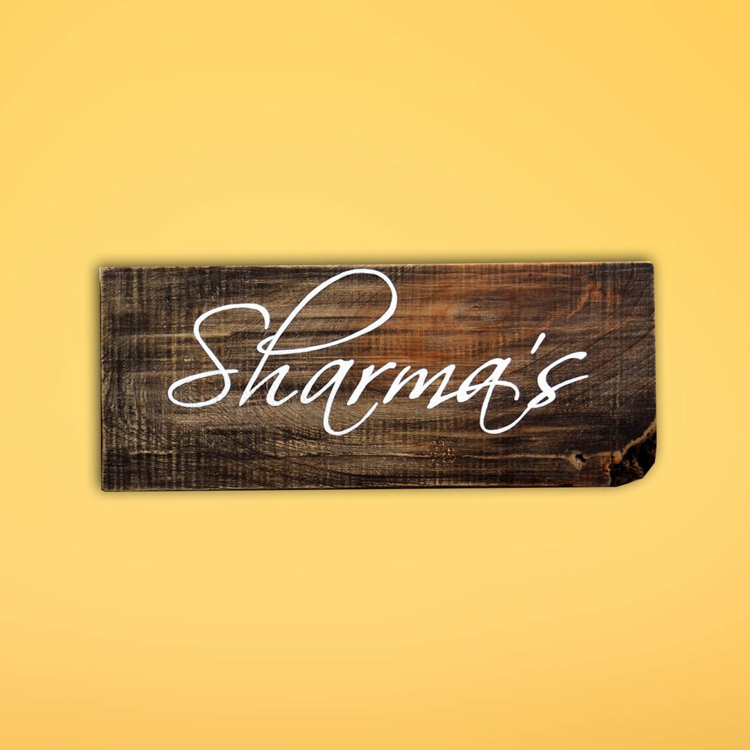 Rustic Wood Hand-painted Family Nameboard