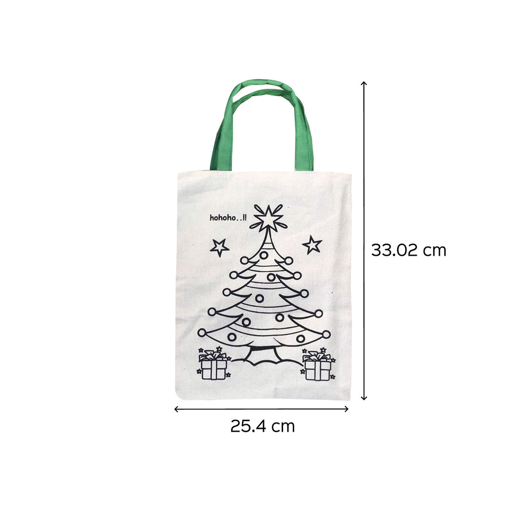 Ready-To-Paint Tree Print Medium Sized Canvas Goodies Bag | Secret Santa Gift Ideas | Set Of 10