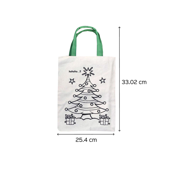 Ready-To-Paint Tree Print Medium Sized Canvas Goodies Bag | Secret Santa Gift Ideas | Set Of 10