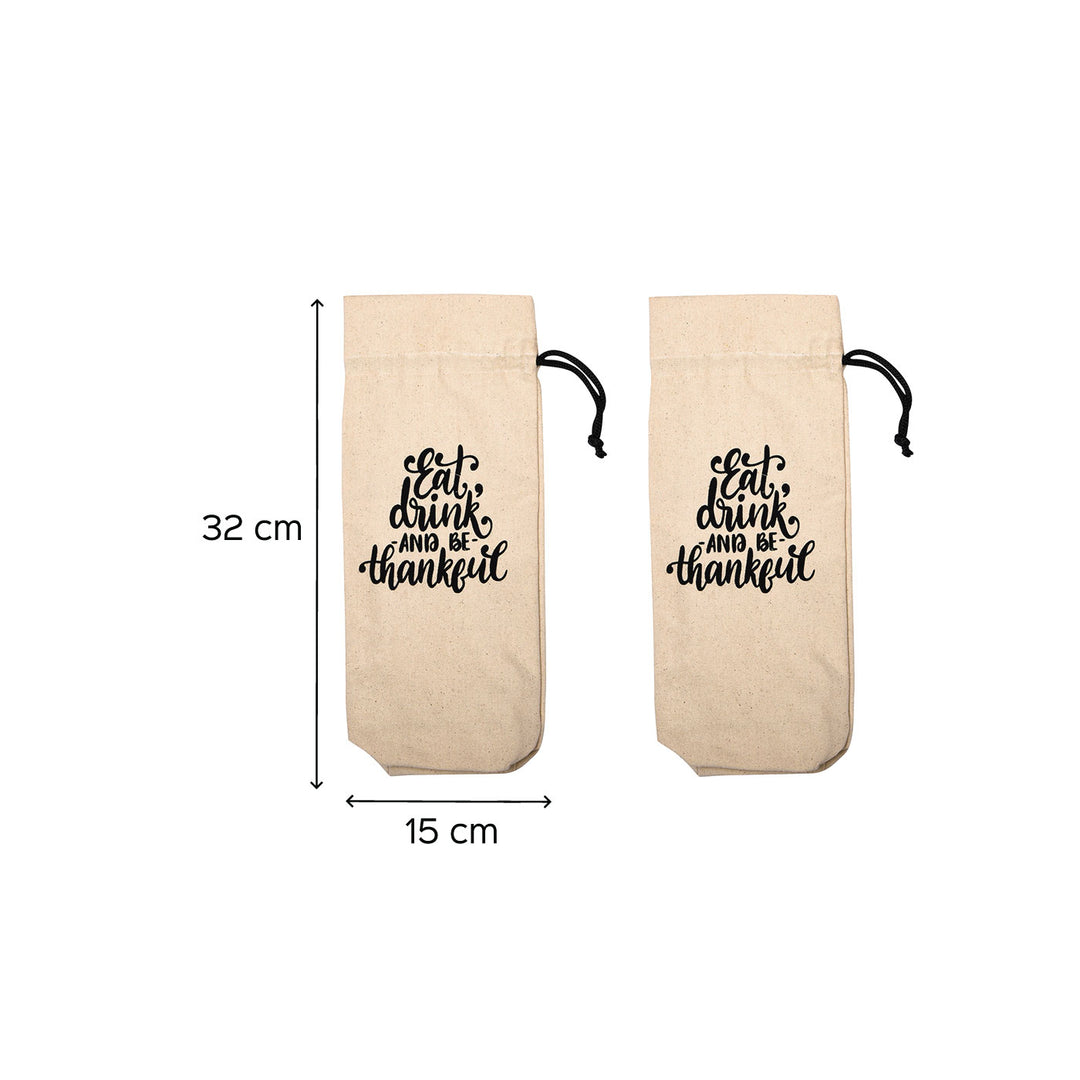 Bottle Cover - Eat, Drink & Thankful - Pack of 2