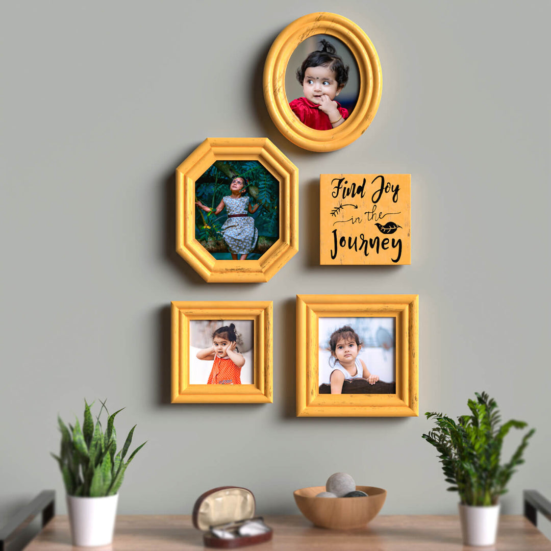 Photo Frame Collection - Yellow  | Set of 5