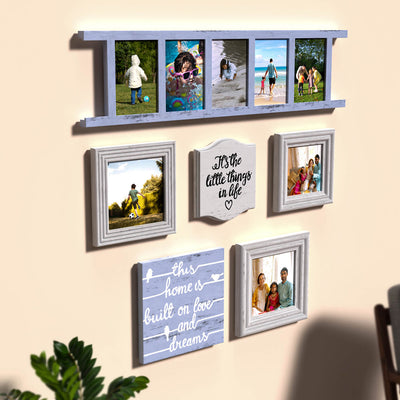 Ladder Gallery Wall - Purple & Grey | Set of 6