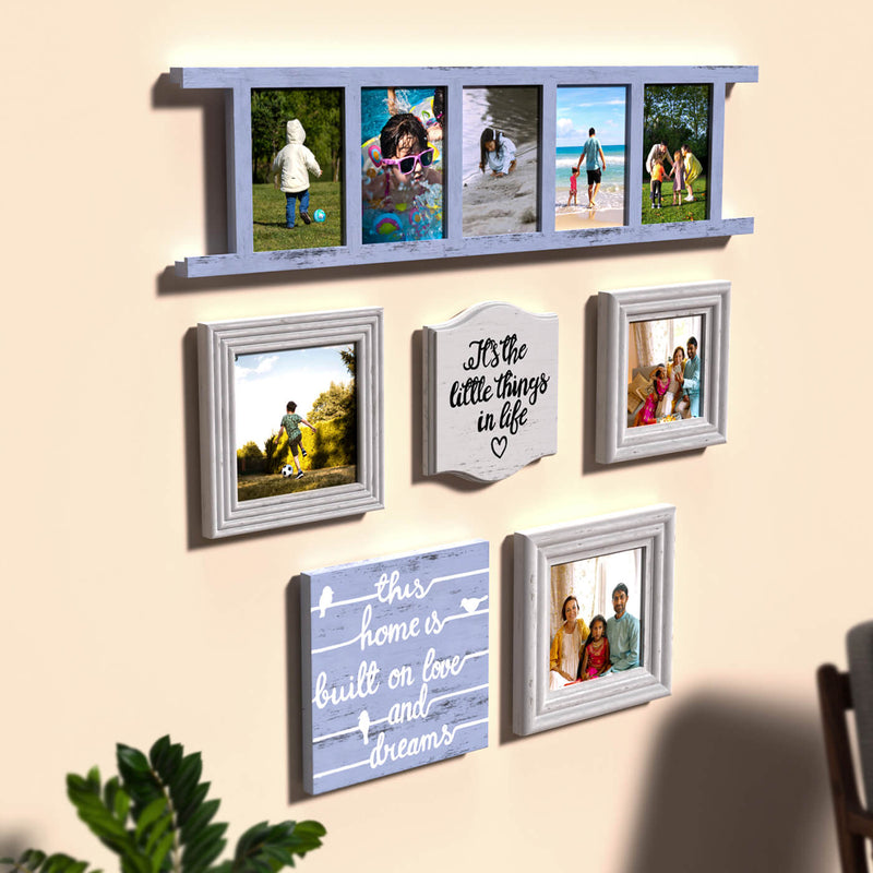 Ladder Gallery Wall - Purple & Grey | Set of 6
