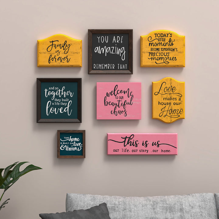 Signage Gallery Wall - Yellow & Peach | Set of 8