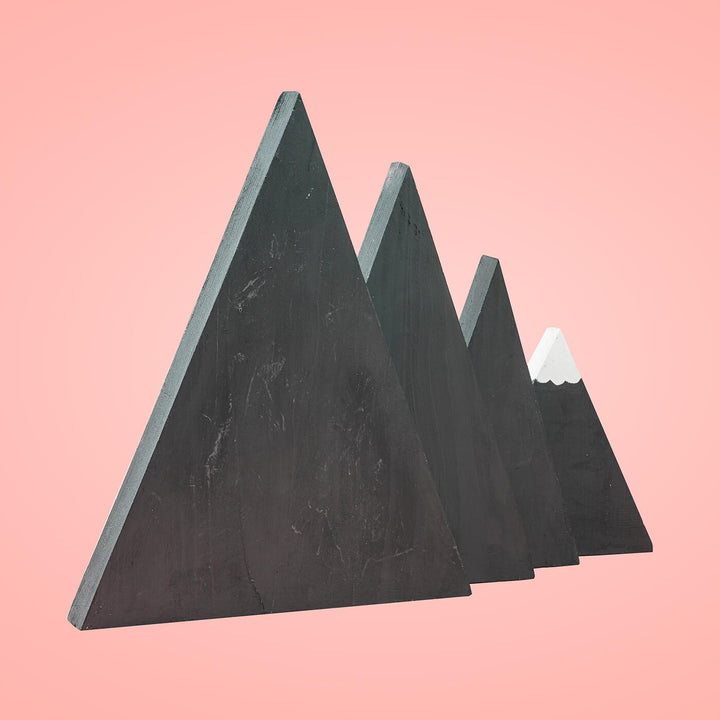 Hand-Painted "Fossil Mountain" Wooden Table Decor For Christmas Table Decoration | Set Of 4