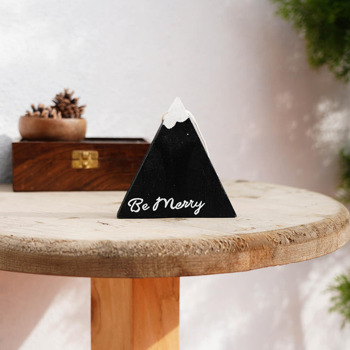 Hand-Painted "Be Merry" Wooden Ornament For Christmas Tree Decoration
