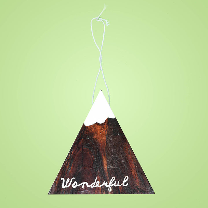 Hand-Painted "Wonderful" Wooden Ornament For Christmas Tree Decoration