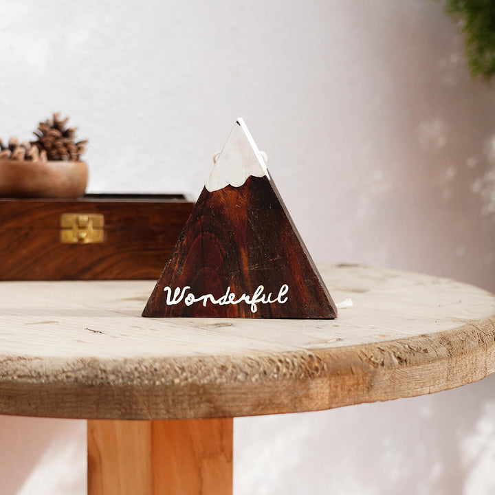 Hand-Painted "Wonderful" Wooden Ornament For Christmas Tree Decoration