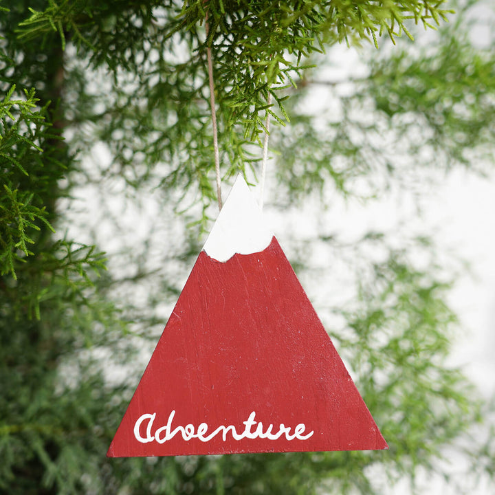 Hand-Painted "Adventure" Wooden Ornament For Christmas Tree Decoration