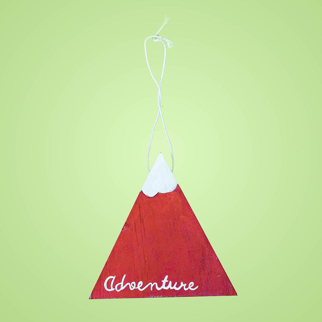 Hand-Painted "Adventure" Wooden Ornament For Christmas Tree Decoration