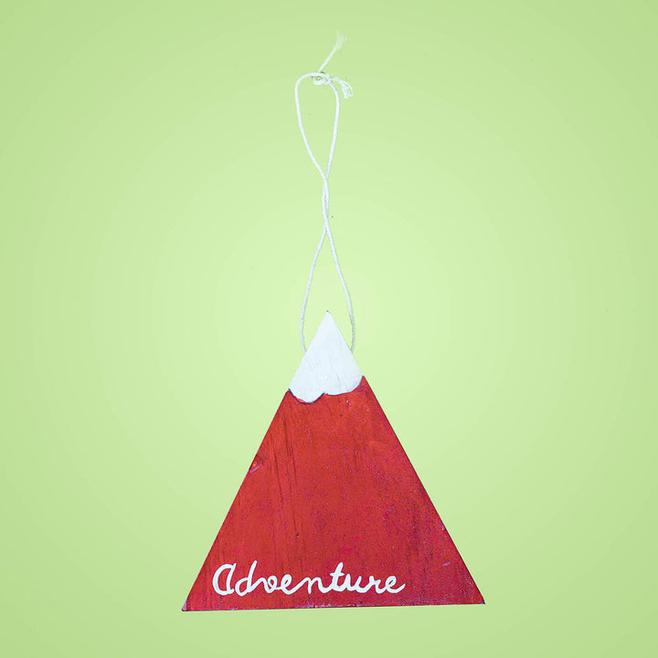 Hand-Painted "Adventure" Wooden Ornament For Christmas Tree Decoration