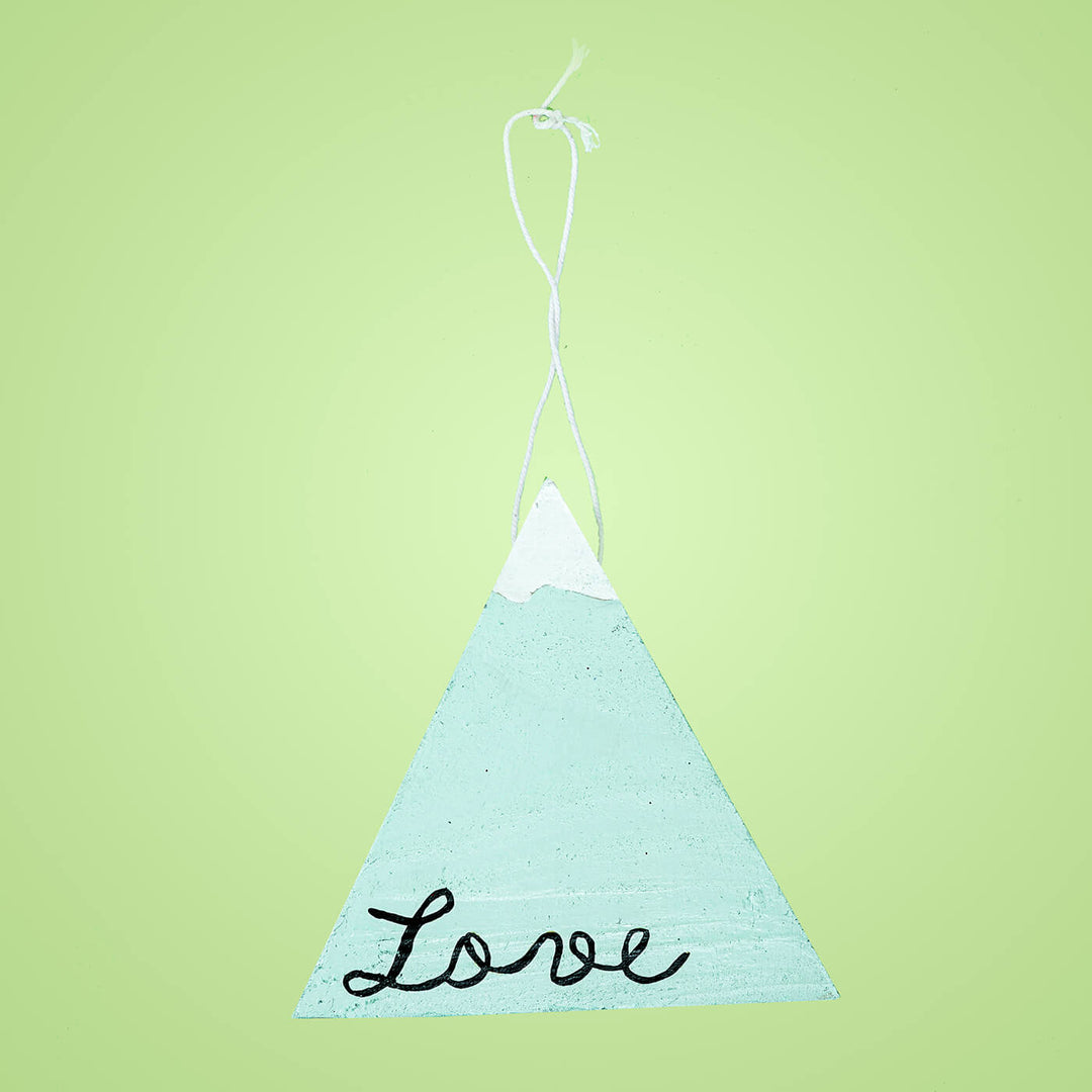 Hand-Painted "Love" Wooden Ornament For Christmas Tree Decoration