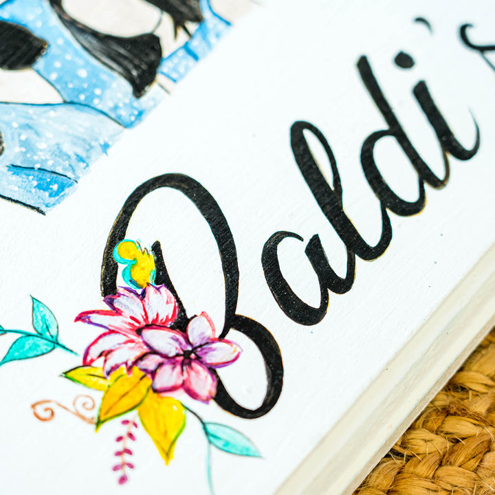 Personalized Photo Based Character Sketch Nameboard - Arched - Zwende