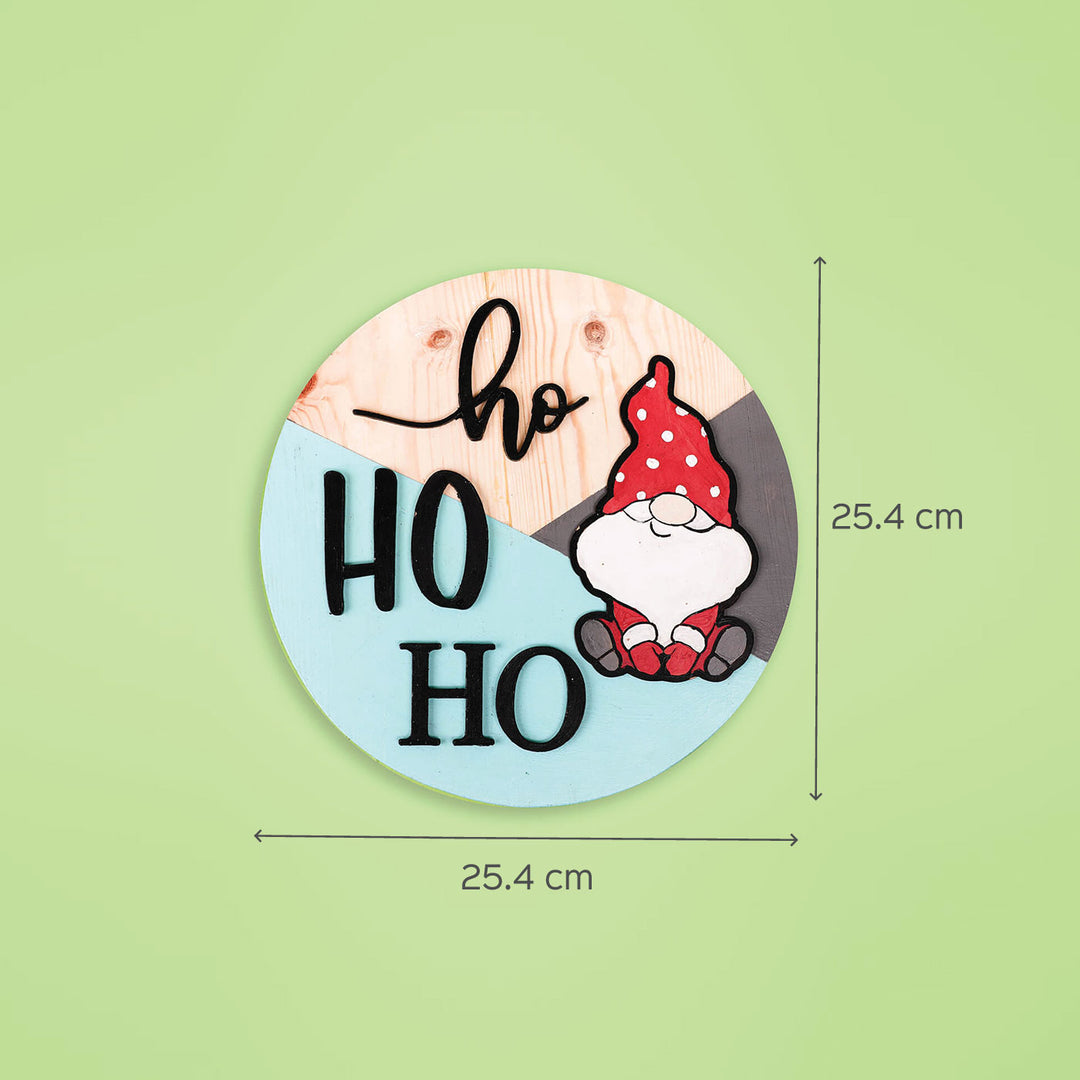 Hand-Painted "Ho Ho Ho Santa" Wooden Wall Decor For Christmas Wall Decoration