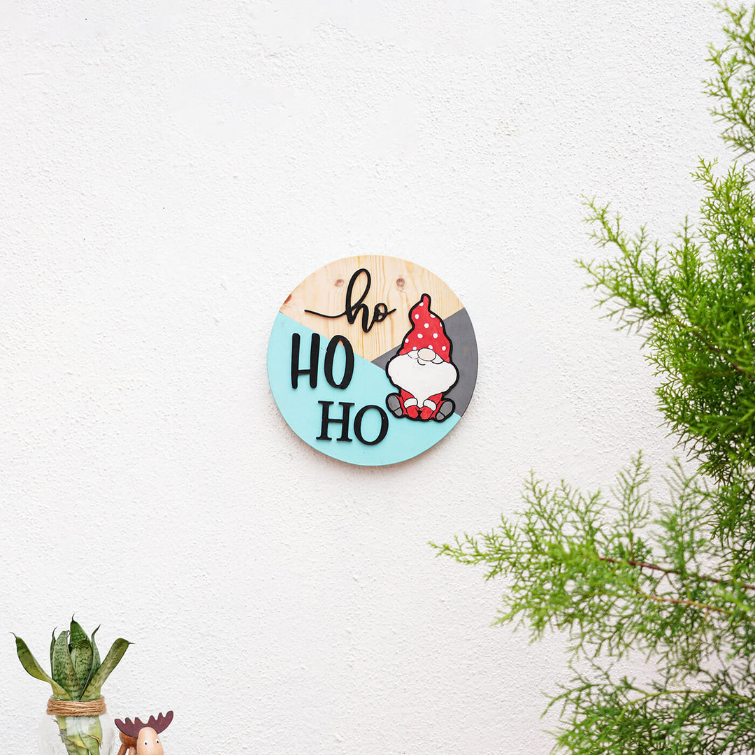 Hand-Painted "Ho Ho Ho Santa" Wooden Wall Decor For Christmas Wall Decoration
