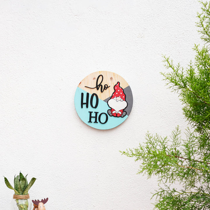 Hand-Painted "Ho Ho Ho Santa" Wooden Wall Decor For Christmas Wall Decoration