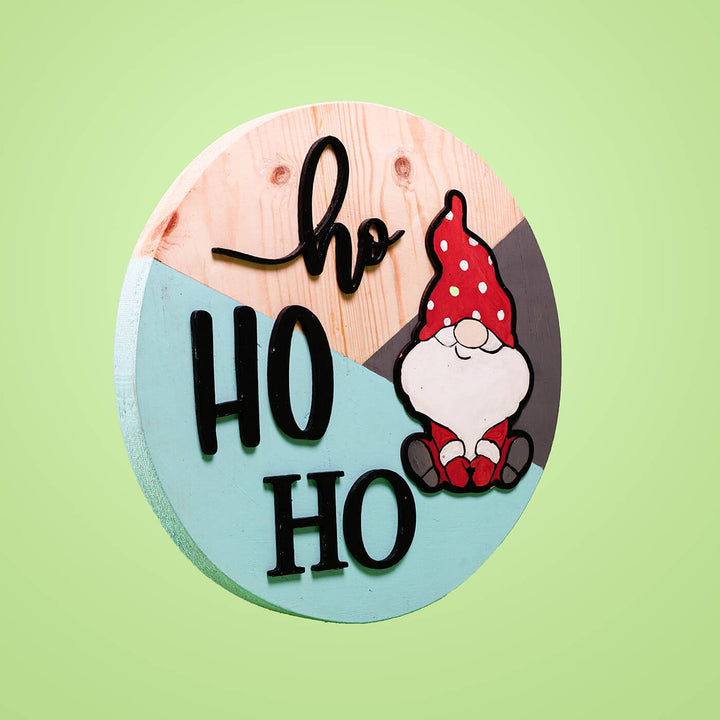 Hand-Painted "Ho Ho Ho Santa" Wooden Wall Decor For Christmas Wall Decoration