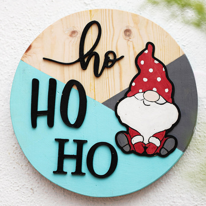 Hand-Painted "Ho Ho Ho Santa" Wooden Wall Decor For Christmas Wall Decoration