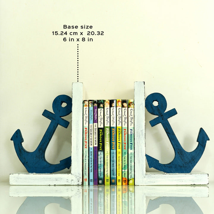 Handcrafted Wooden Anchor Bookends