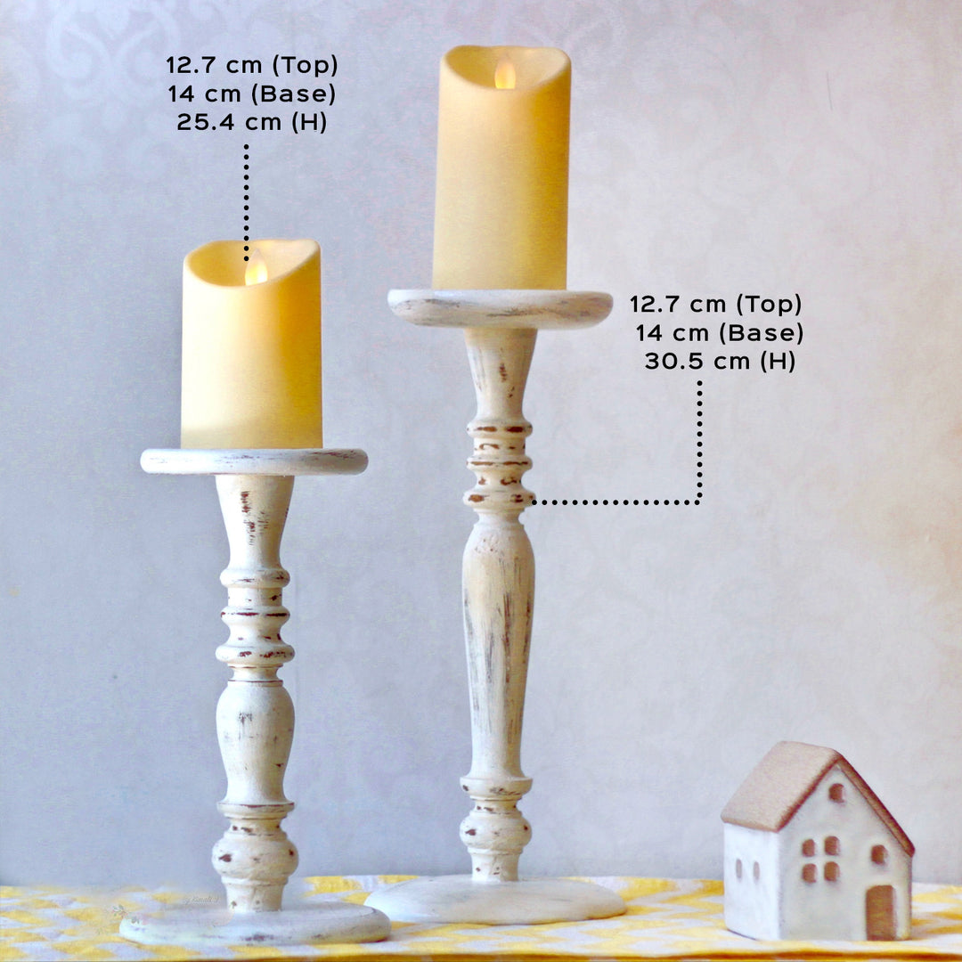 Minimalistic Handcrafted Teak Wood Candle Holders - Set of 2