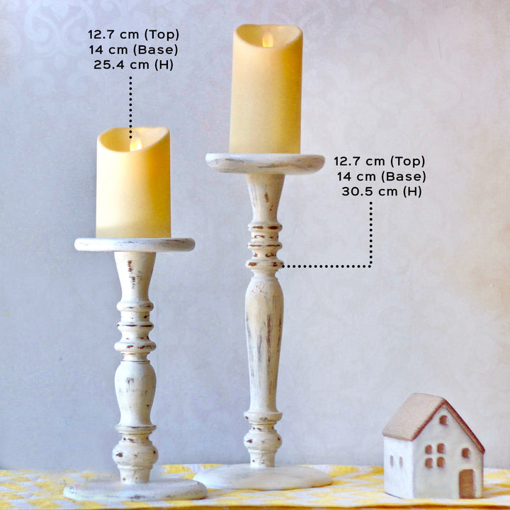 Handcrafted Minimalistic Teak Wood Candle Holders | Set Of 2