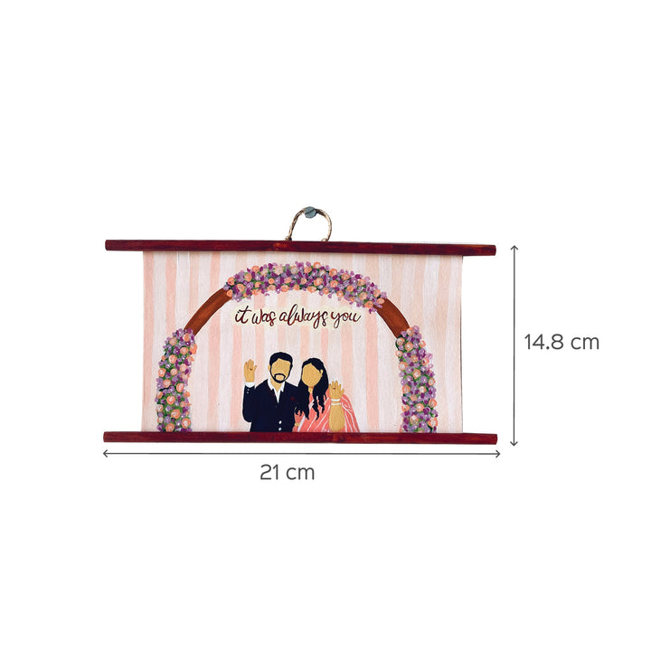 Hand Painted Personalised Couple Caricature Scroll