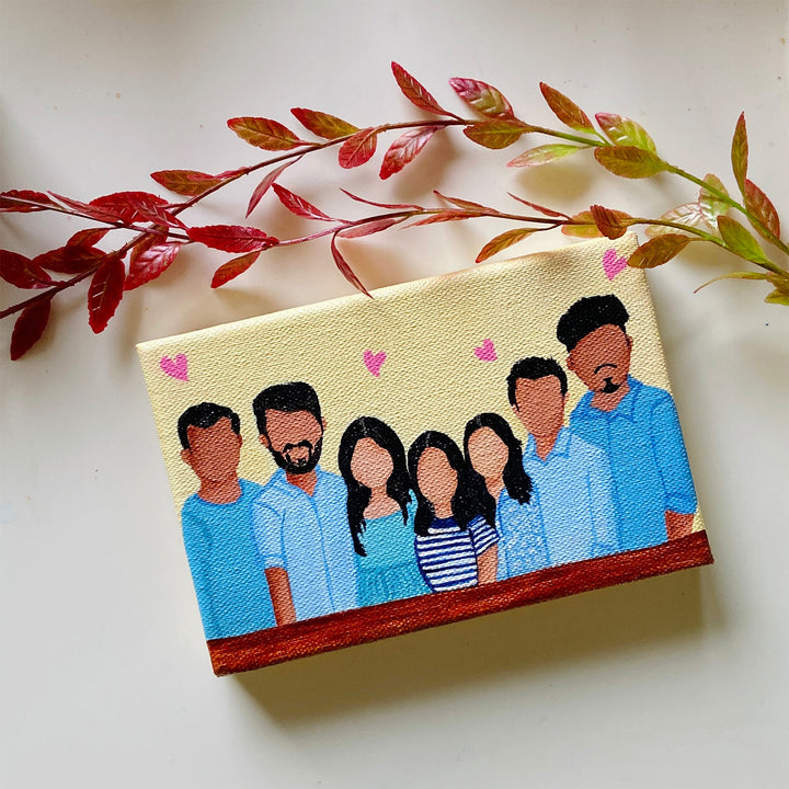 Hand Painted Personalised Group Caricature Frame (3-7 Characters)