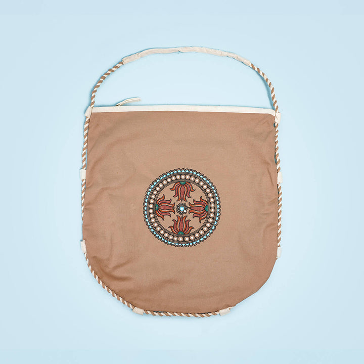 Ethnic Elephant Tote Bag in Brown