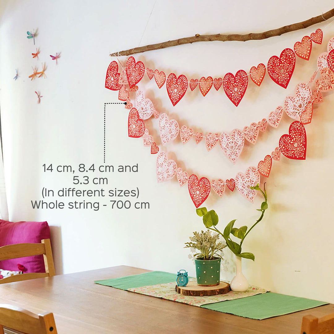 Sweet Hearts Premium Paper Bunting