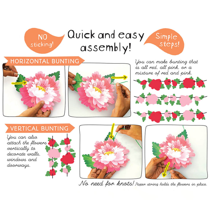 Forever Flowers Premium Paper Bunting