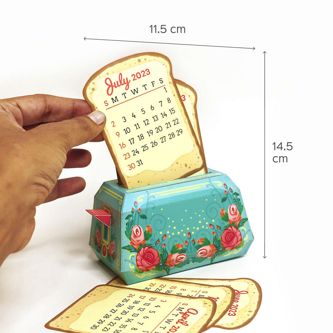 Mini Toaster Desk Calendar 2024 - DIY Paper Craft Kit