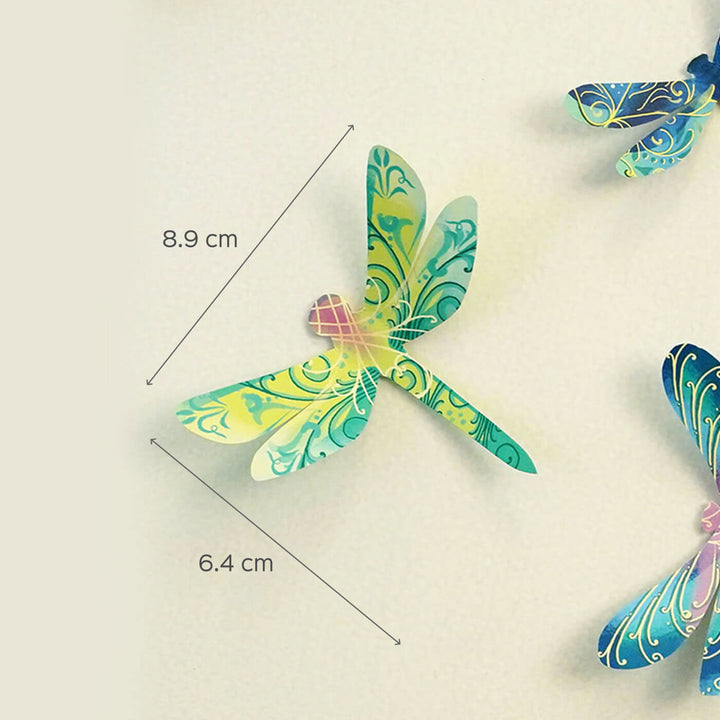 Paper Dragonflies Wall Decor - Set of 24
