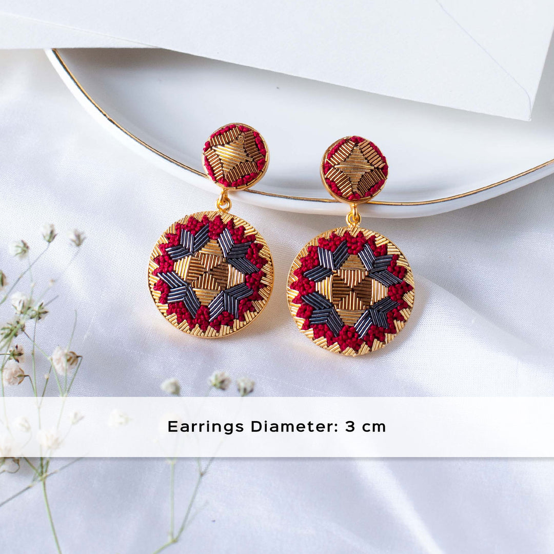 Ornate Embroidered Esther Earrings