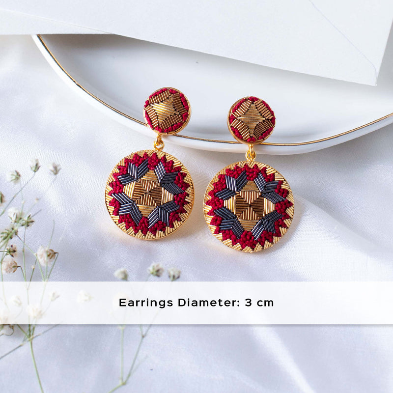 Ornate Embroidered Esther Earrings