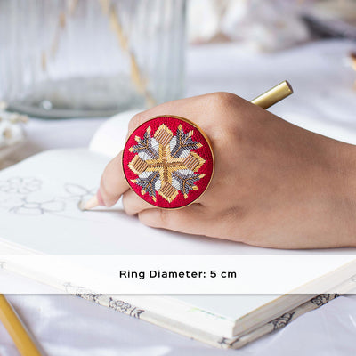 Celtic Embroidered Iris Ring