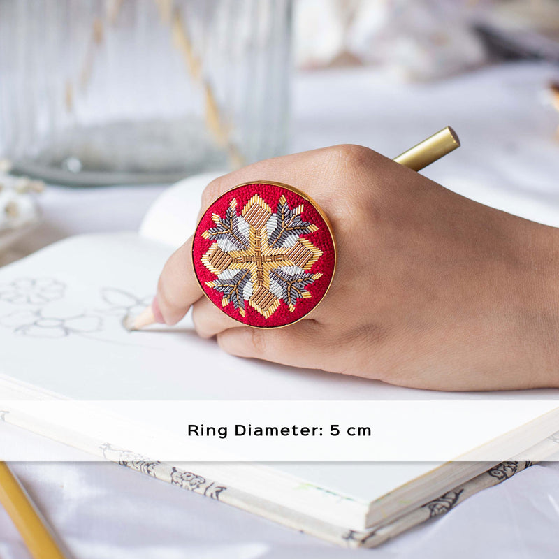 Celtic Embroidered Iris Ring