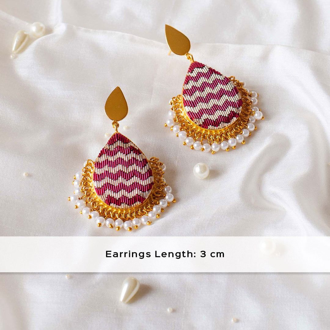 Embroidered Jhilmil Earrings