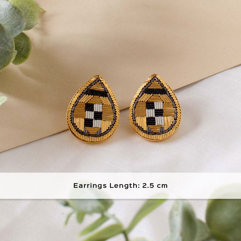 Intricate Woven Drop-shaped Nikhar Earrings
